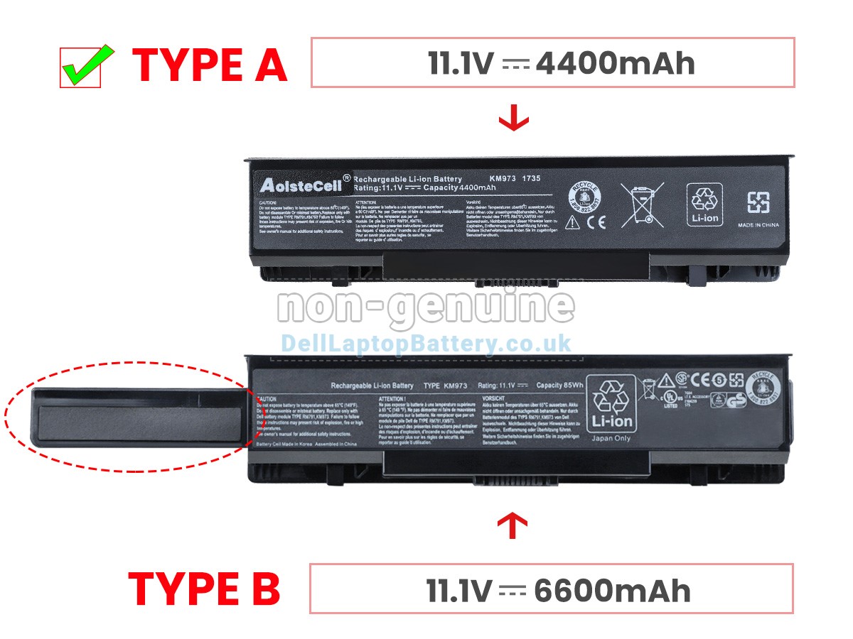 replacement Dell Studio 1736 battery
